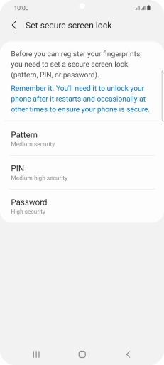 Press the required phone lock code and follow the instructions on the screen to create an additional phone lock code.