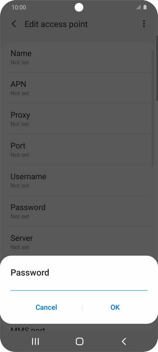 Key in secure and press OK.