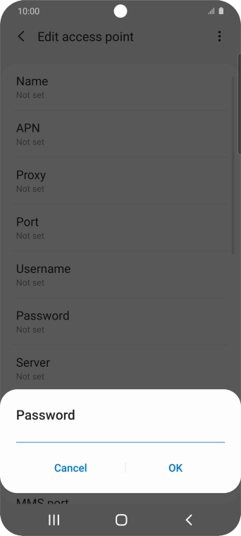 Key in secure and press OK.