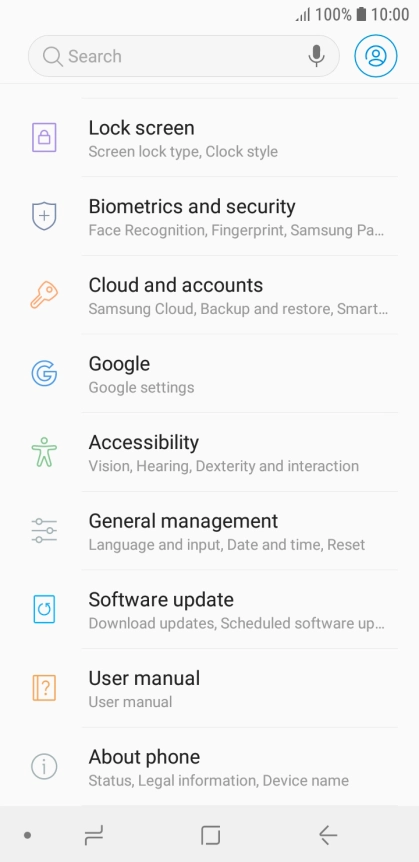 Press Cloud and accounts.