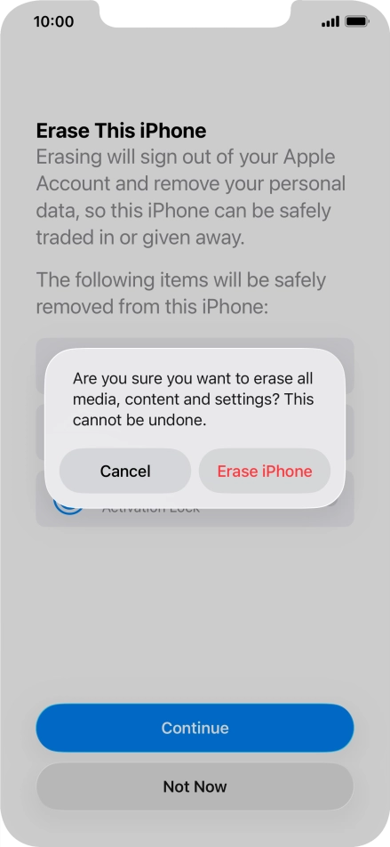 Press Erase iPhone.