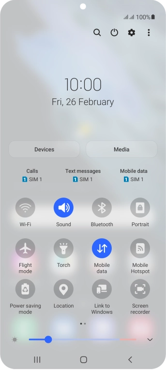 Press the settings icon.