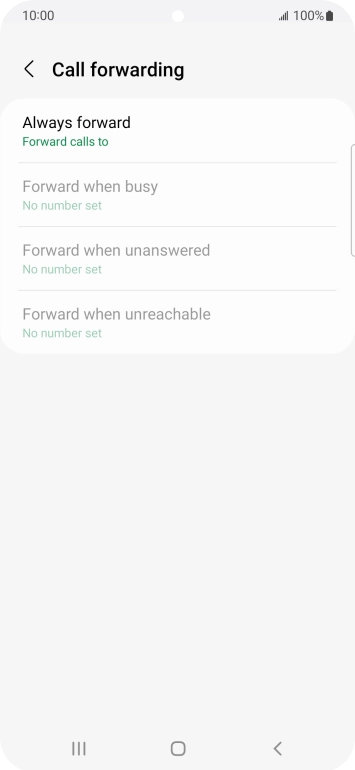 Press the required divert type.