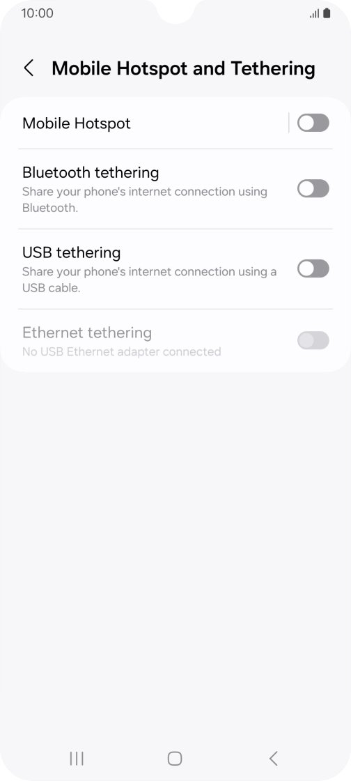 Press Mobile Hotspot.