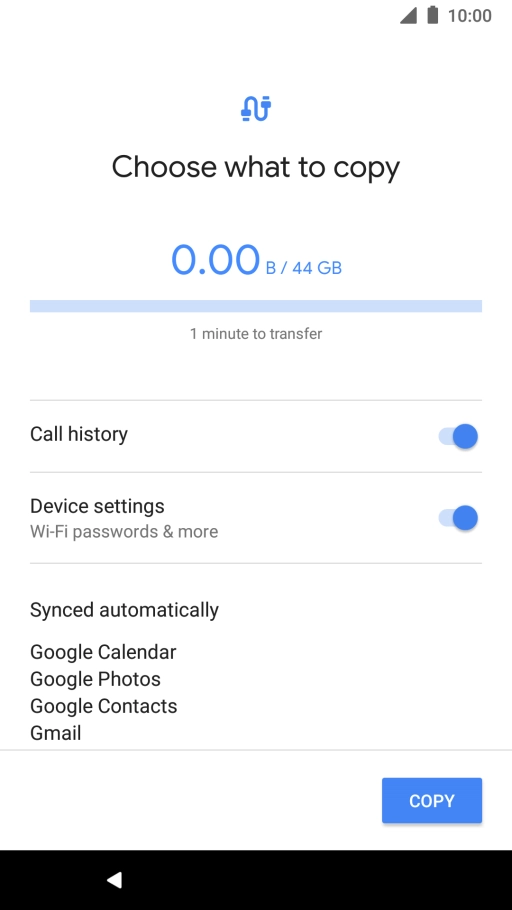 Press the required settings.