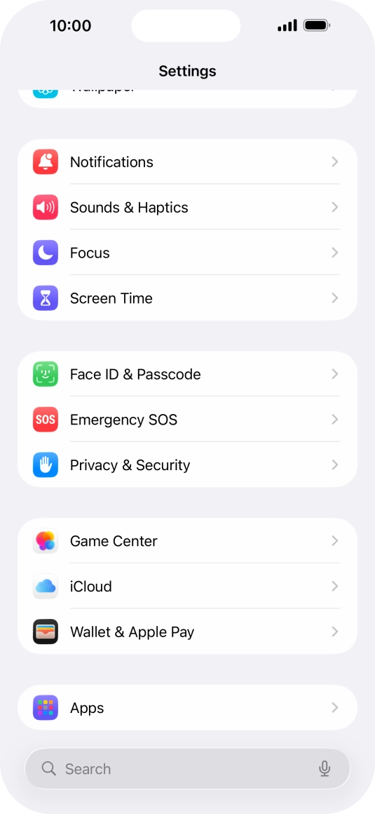 Press Face ID & Passcode.