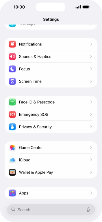 Press Face ID & Passcode.