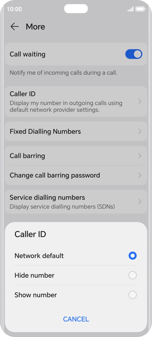 Press Show number to turn on caller identification.