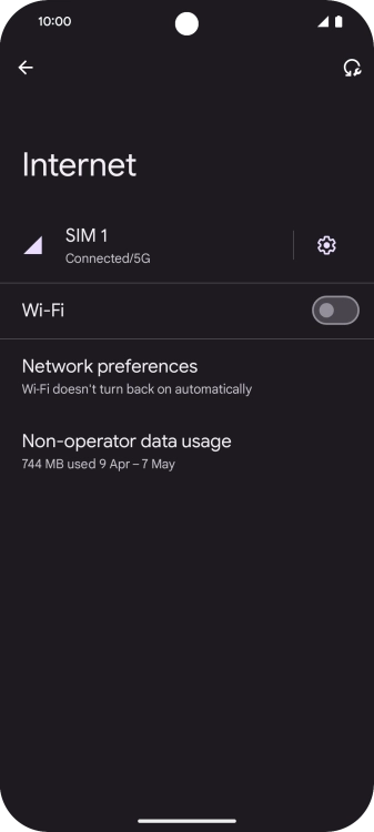 Press the indicator next to 