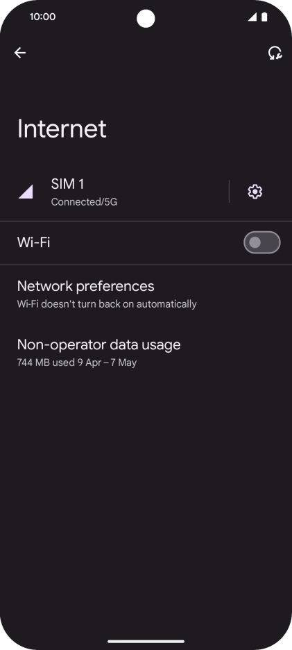 Press the indicator next to 