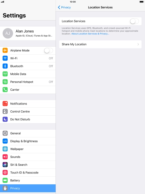 Press the indicator next to 