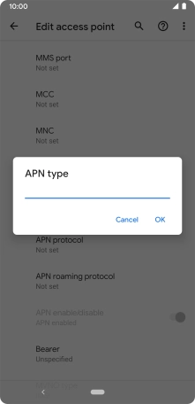Key in default and press OK.