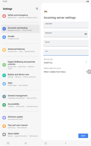 Press the drop down list below 