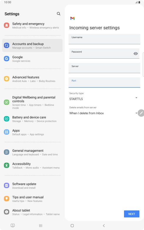 Press the drop down list below 