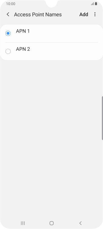 Press the field next to the data connection to activate it.
