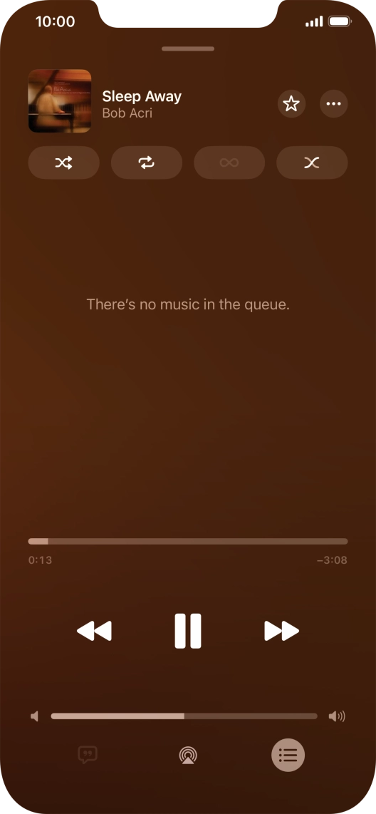 Press the shuffle icon to turn the function on or off.