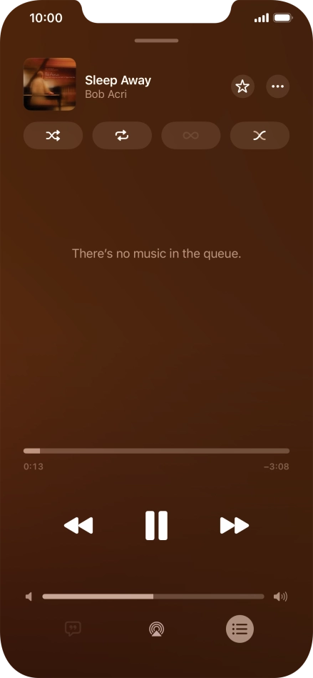 Press the shuffle icon to turn the function on or off.