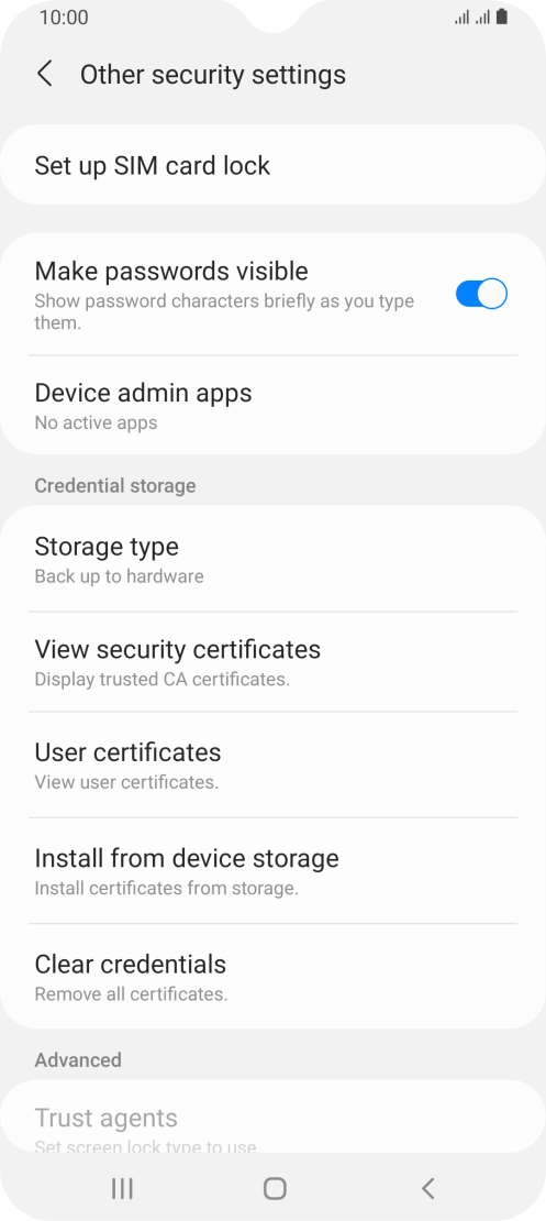 Press Set up SIM card lock.