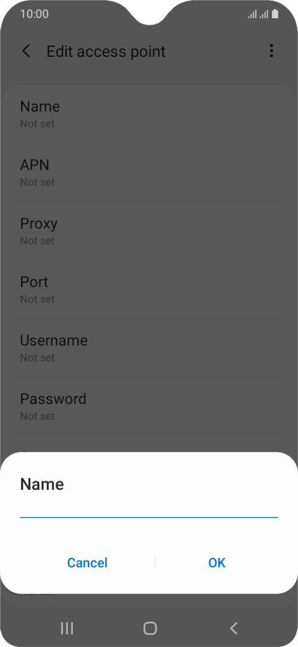 Key in EE Internet and press OK.