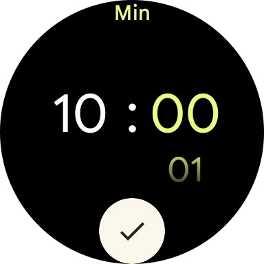 Slide your finger up or down on the screen to set the required time.