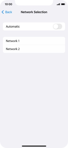 If you turn off the function, press the required network.