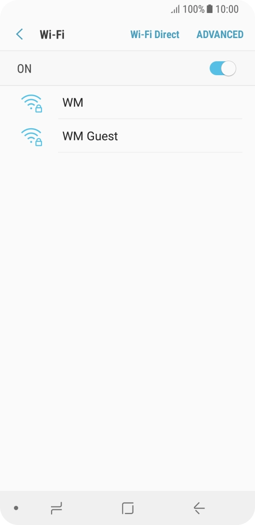 Press the required Wi-Fi network.