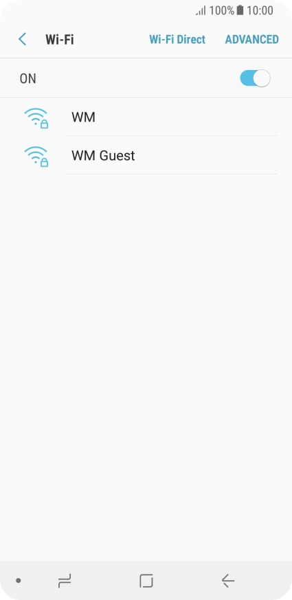Press the required Wi-Fi network.