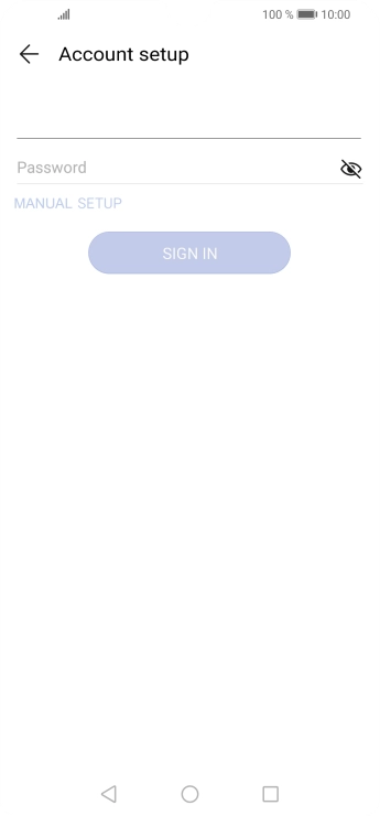 Press Password and key in the password for your email account.