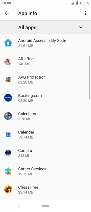 Press the required app.