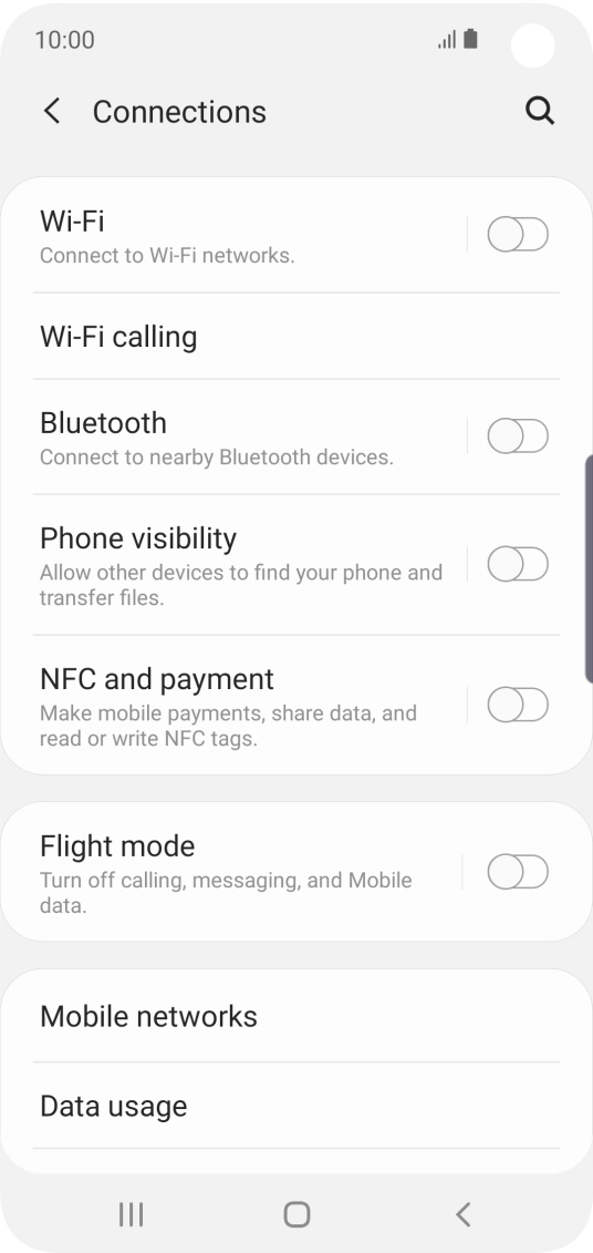 Press Mobile networks.