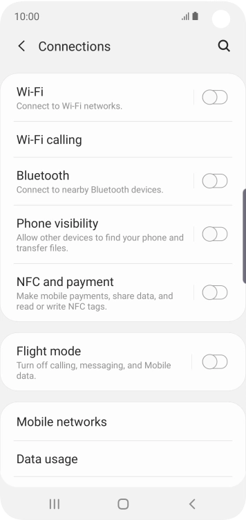 Press Mobile networks.