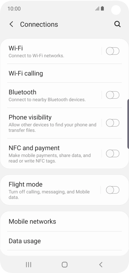 Press Mobile networks.