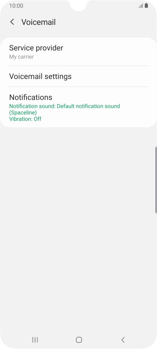 Press Voicemail settings.