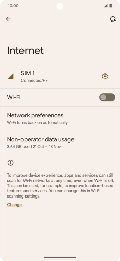 Press the settings icon.