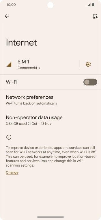Press the settings icon.