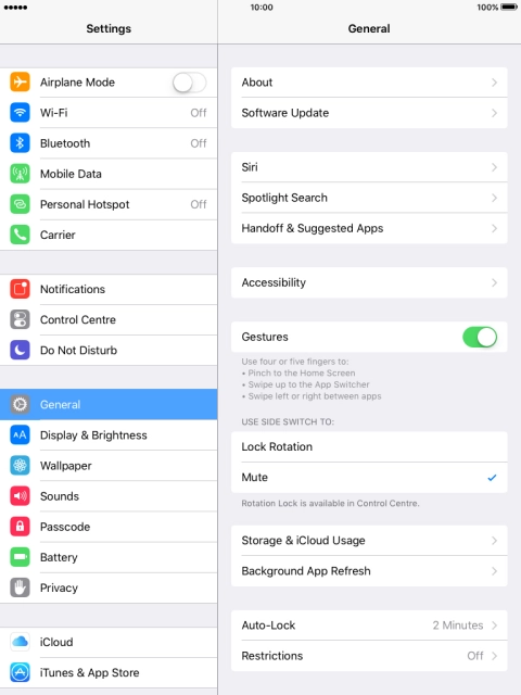 Press Personal Hotspot.