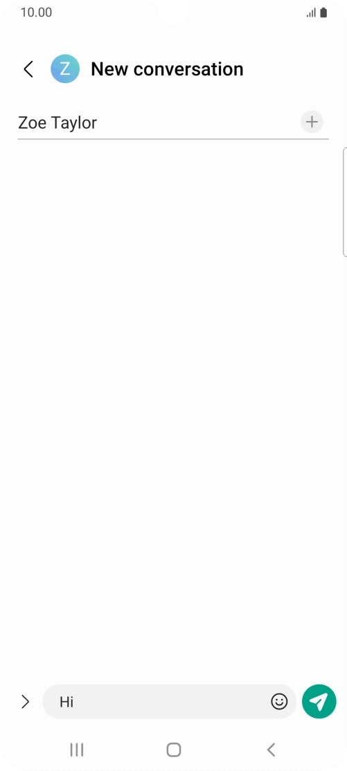 Press the send icon when you've finished your SMS.