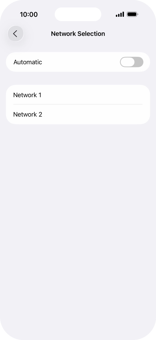 If you turn off the function, press the required network.