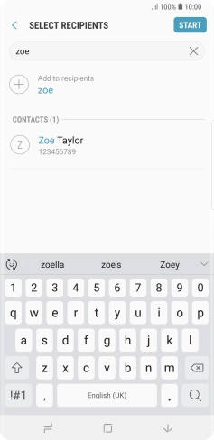 Press the required contact.