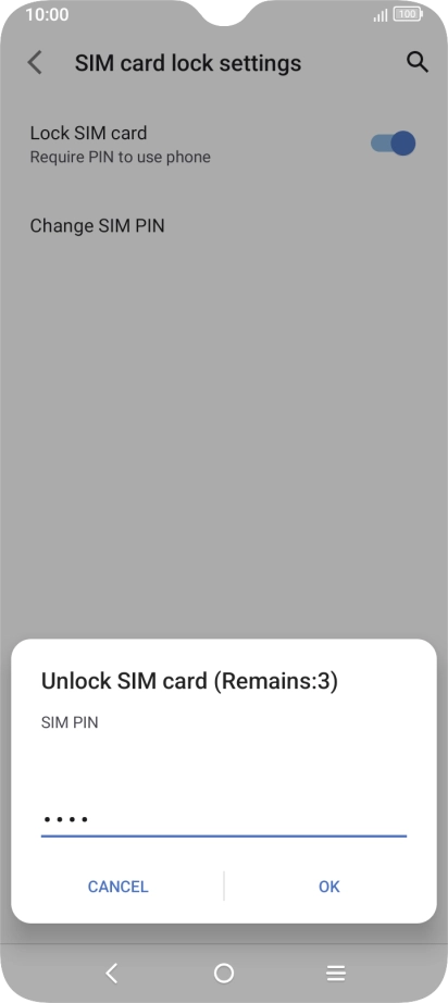 Key in your PIN and press OK. The default PIN is 1111.
