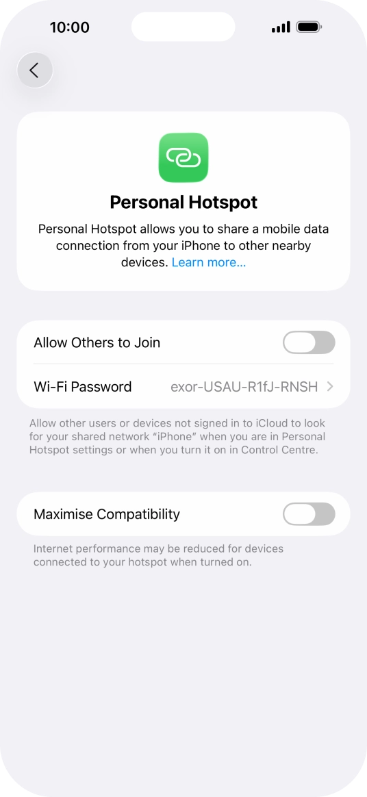 Press Wi-Fi Password and key in the required password.