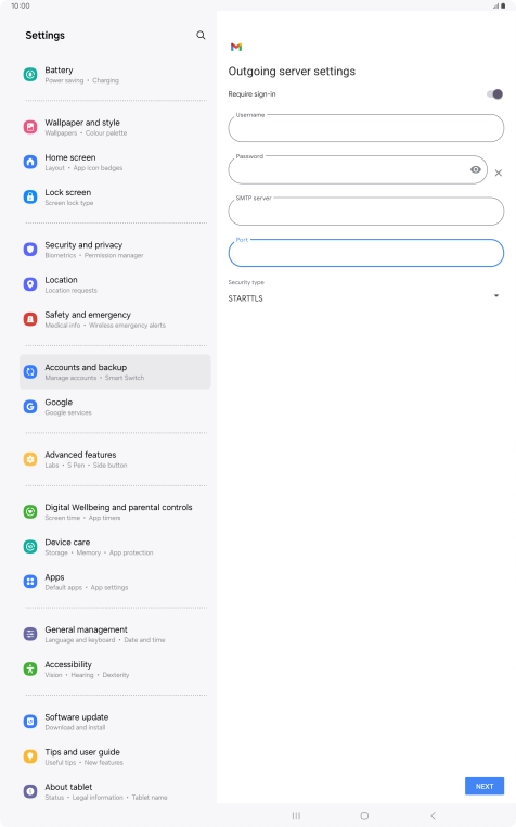 Press the drop down list below 