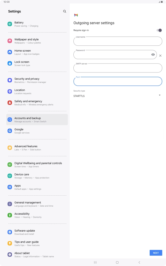 Press the drop down list below 