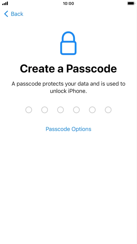 Press Passcode Options.