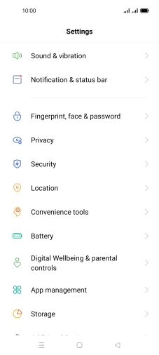 Press Fingerprint, face & password.