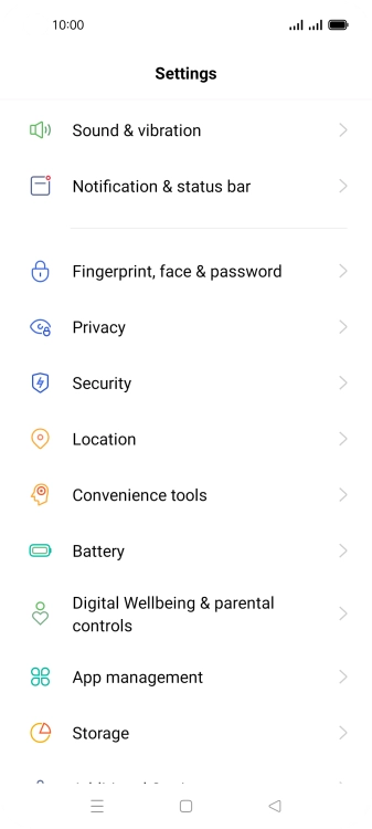 Press Fingerprint, face & password.