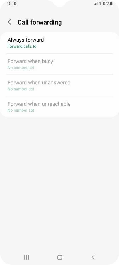 Press the required divert type.