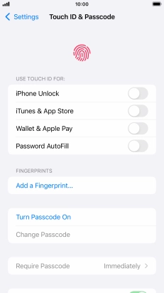 Press Turn Passcode On and key in a phone lock code of your own choice twice.