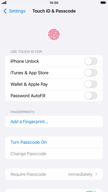 Press Add a Fingerprint... and follow the instructions on the screen to add your fingerprint.