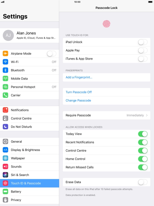 Press the indicator next to 